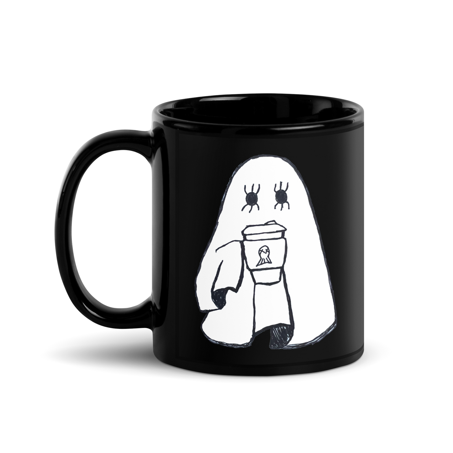 Coffee Ghost Black Mug