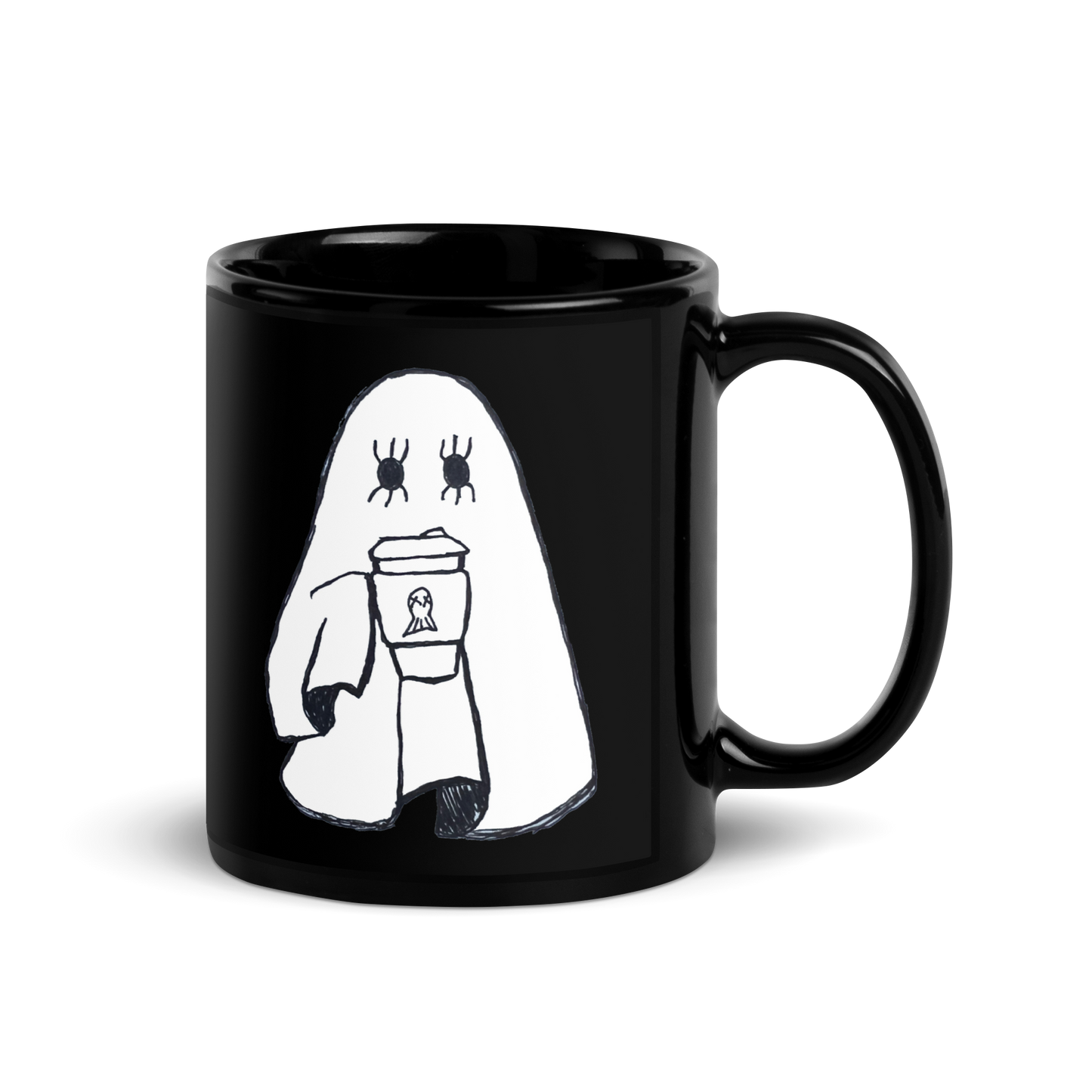 Coffee Ghost Black Mug