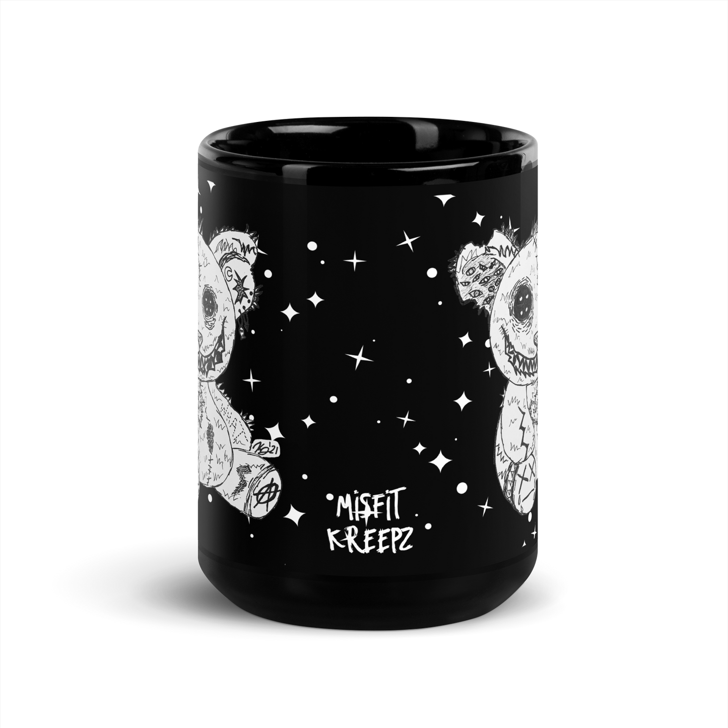 Teddy Black Glossy Mug