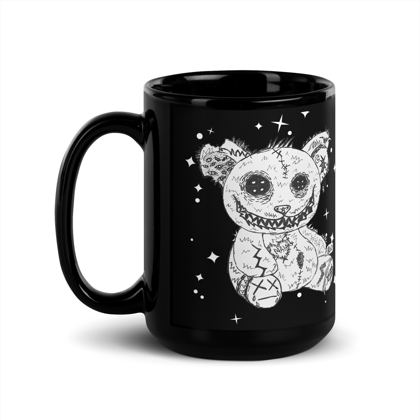 Teddy Black Glossy Mug