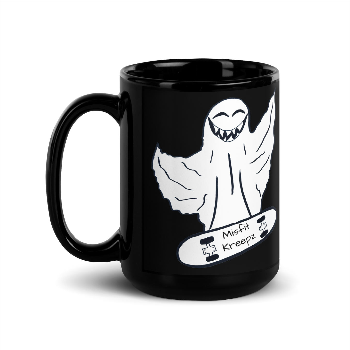 Skater ghost Black Glossy Mug