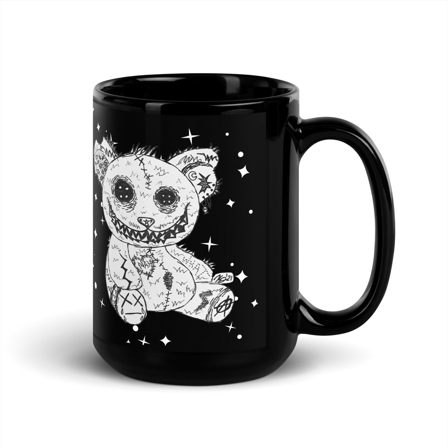 Teddy Black Glossy Mug