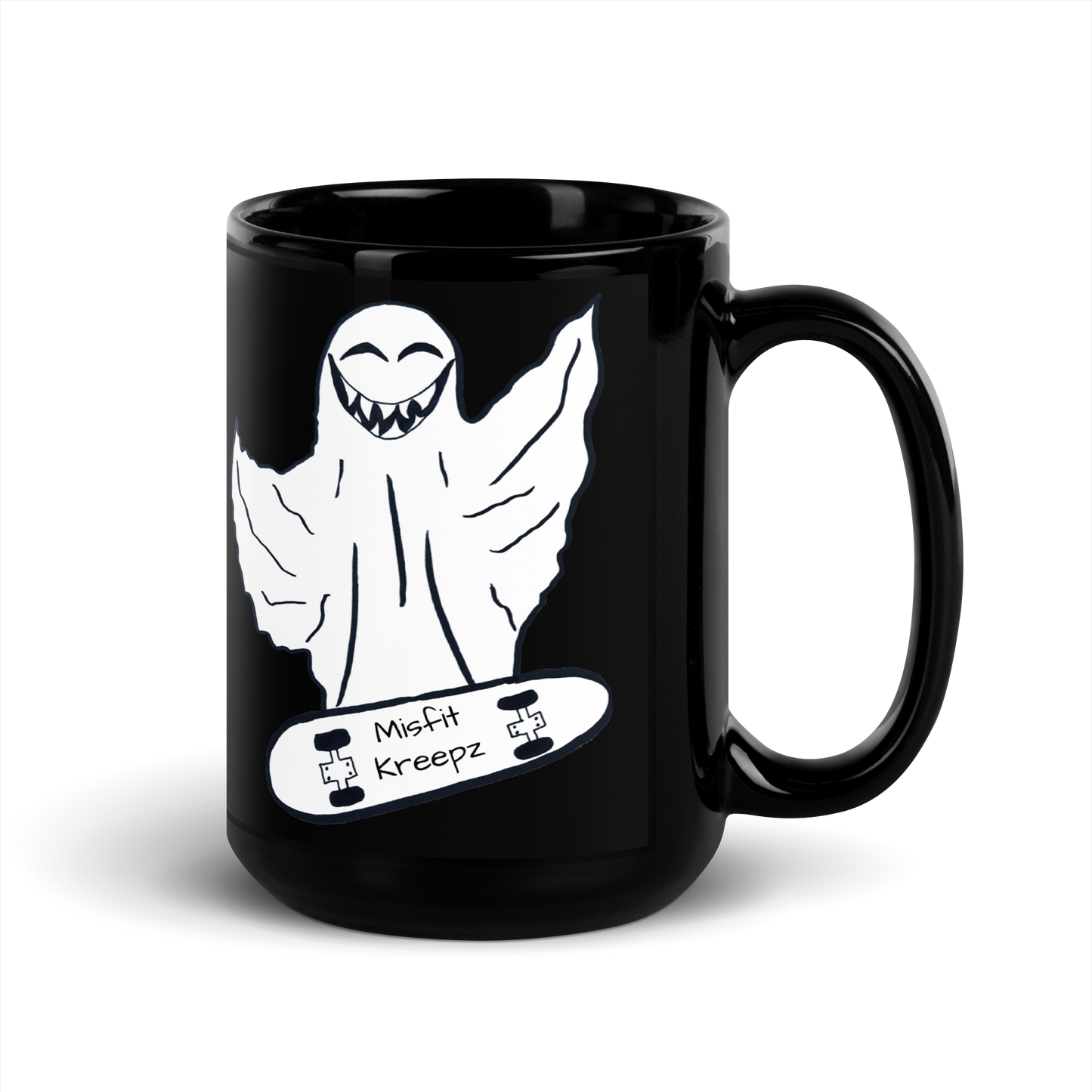 Skater ghost Black Glossy Mug