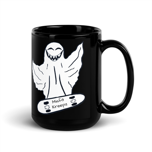 Skater ghost Black Glossy Mug