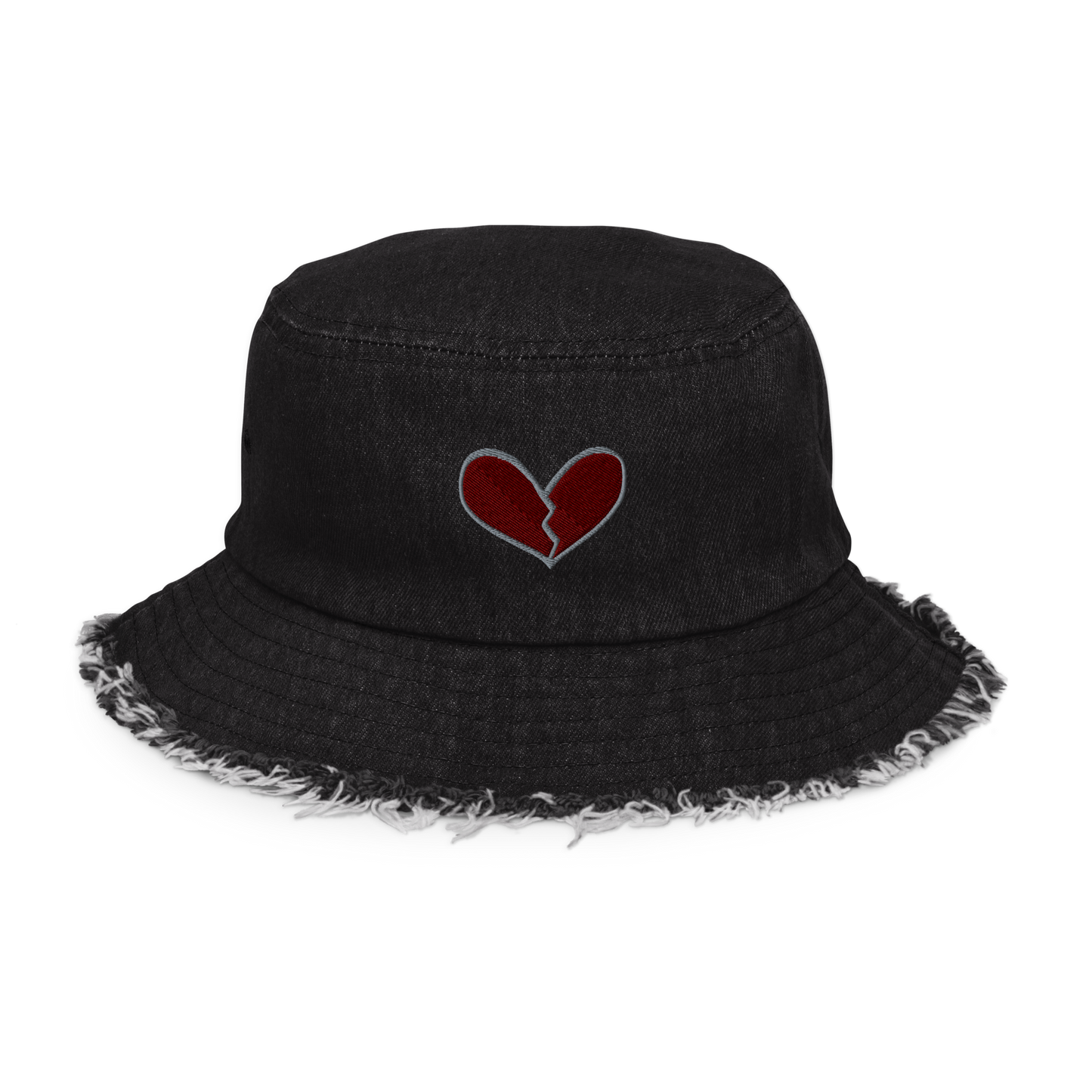 Emo Distressed Denim Bucket Hat