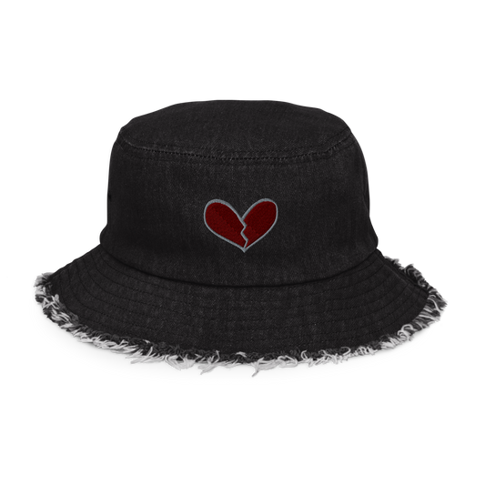 Emo Distressed Denim Bucket Hat