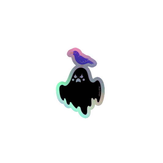 Angry Ghost Holographic Sticker