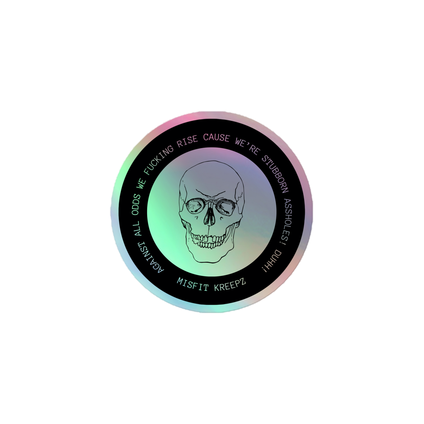 Skull 2 Holographic Sticker