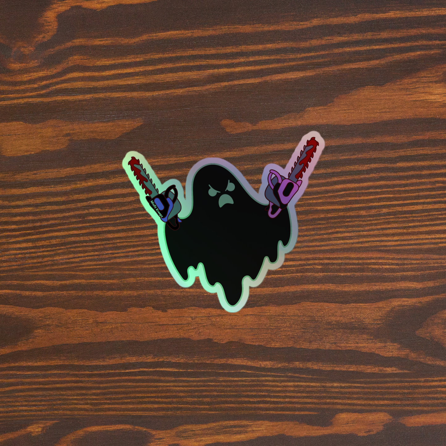 Chainsaw Ghost Holographic Sticker