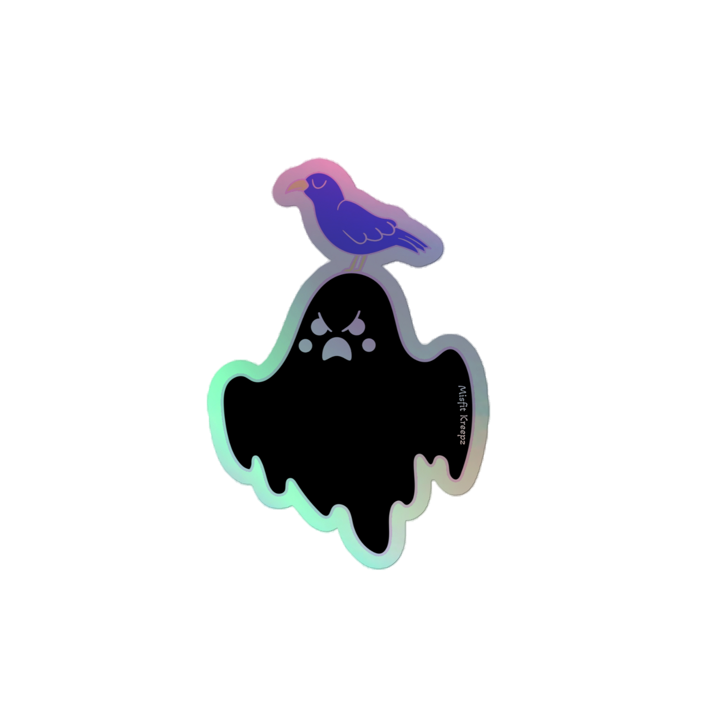 Angry Ghost Holographic Sticker