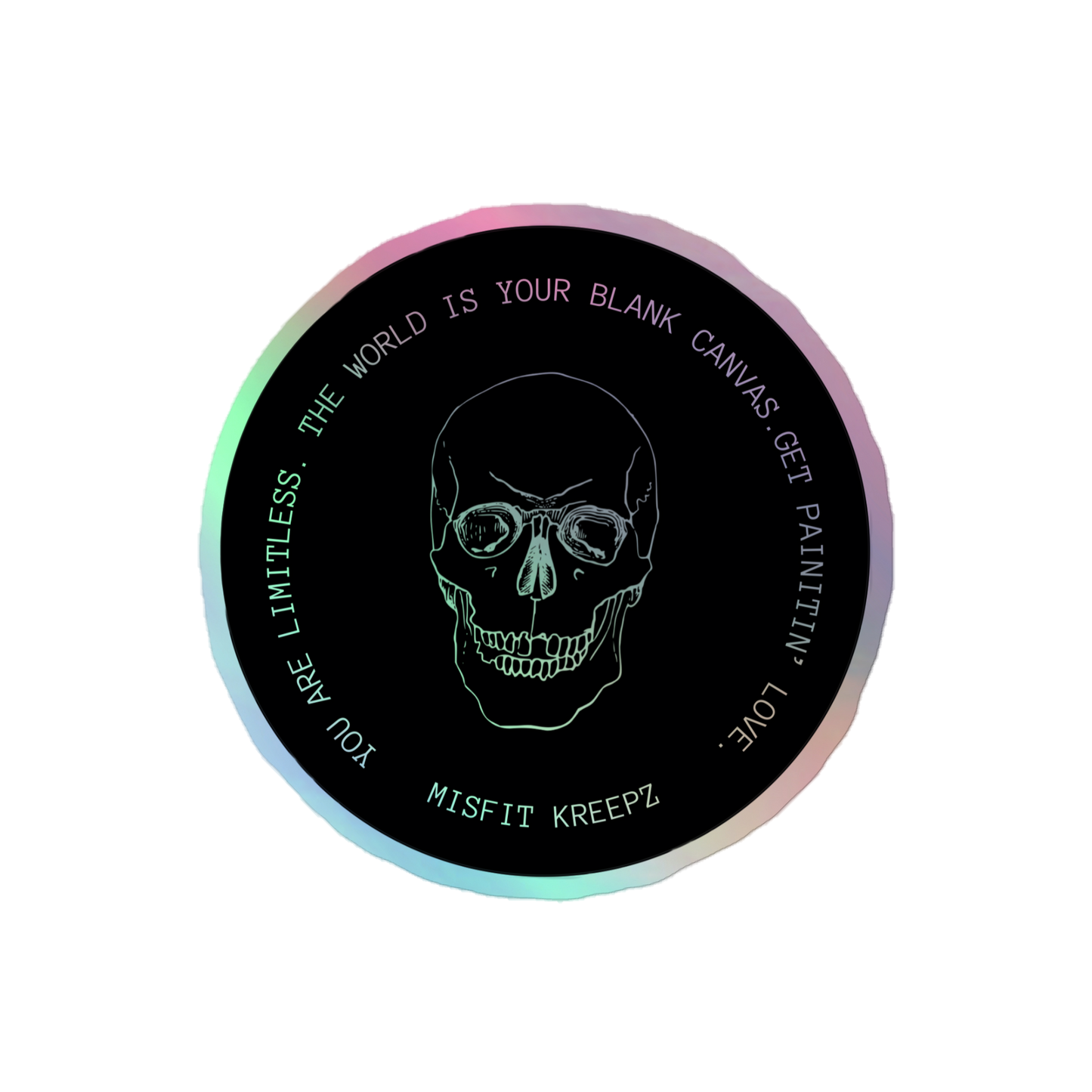 Skull Holographic Sticker