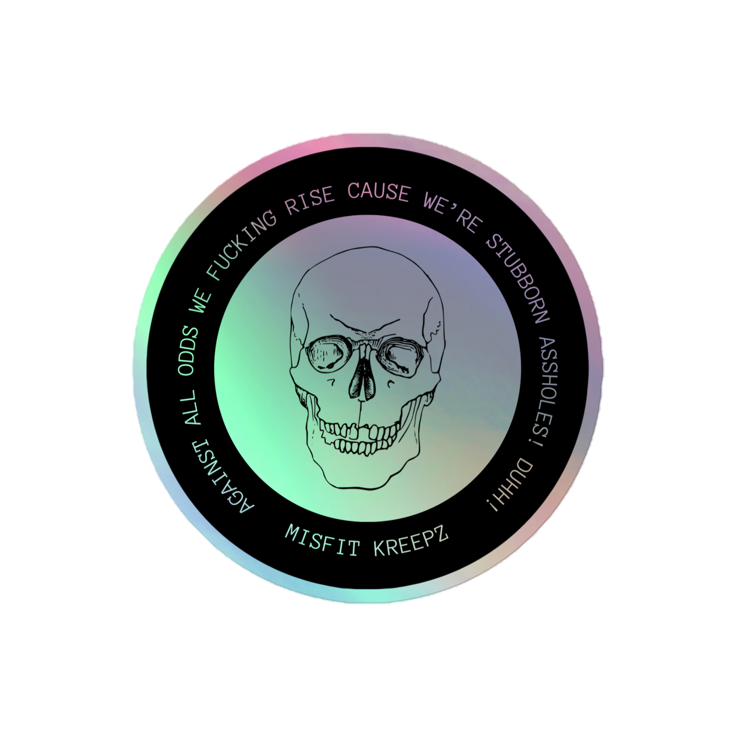 Skull 2 Holographic Sticker