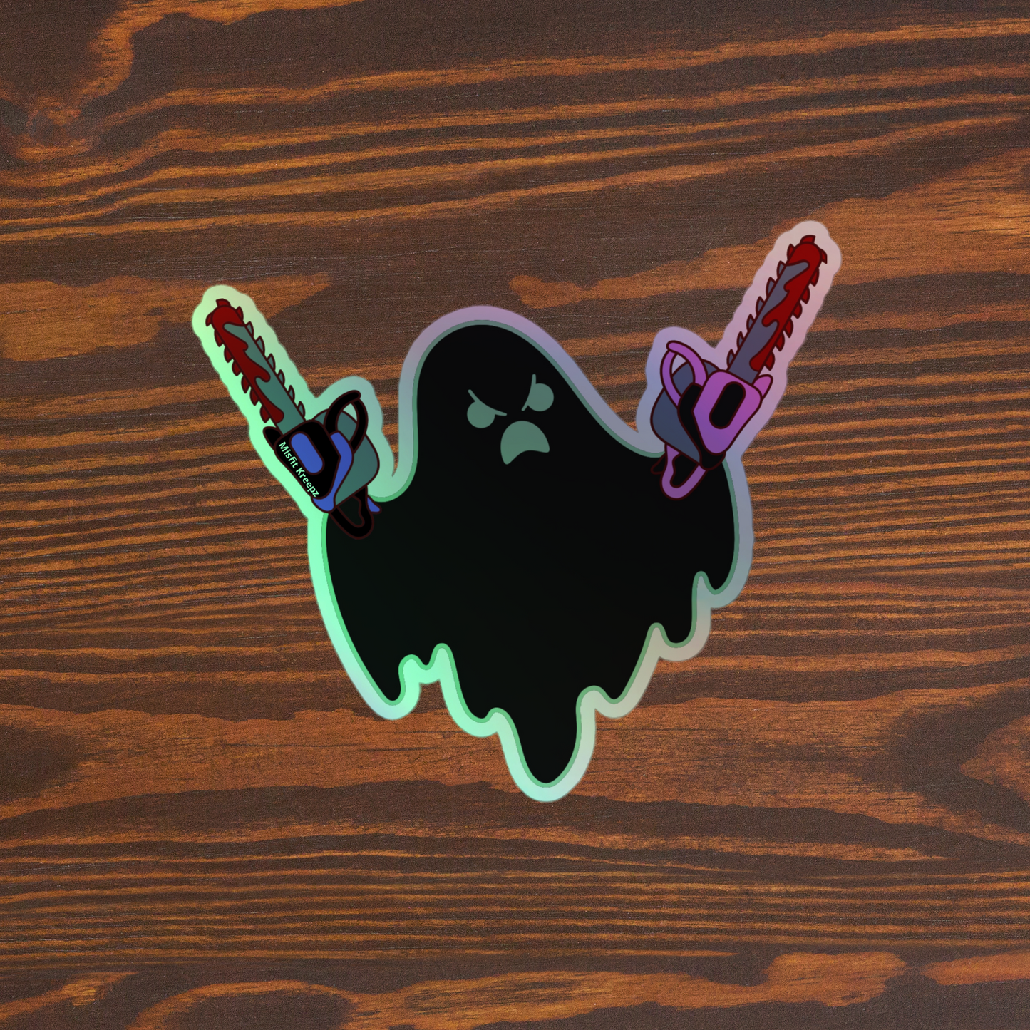 Chainsaw Ghost Holographic Sticker