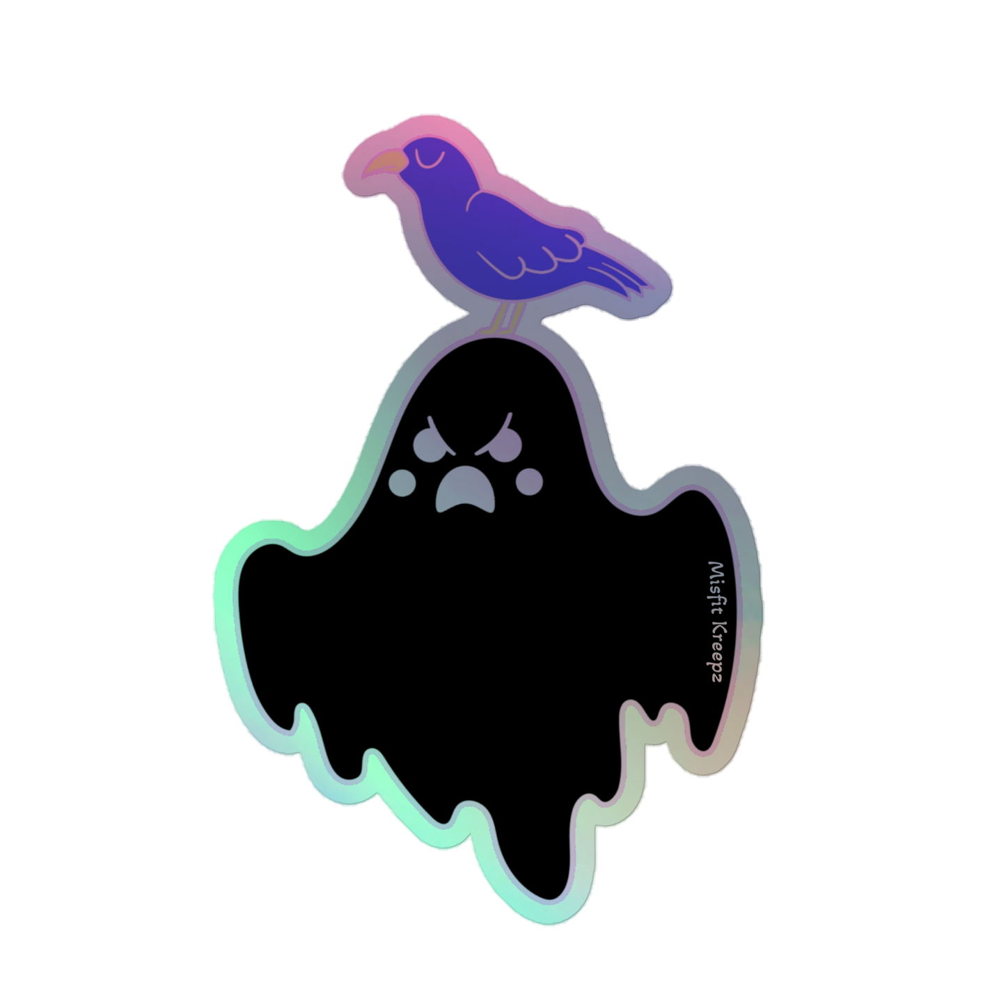 Angry Ghost Holographic Sticker