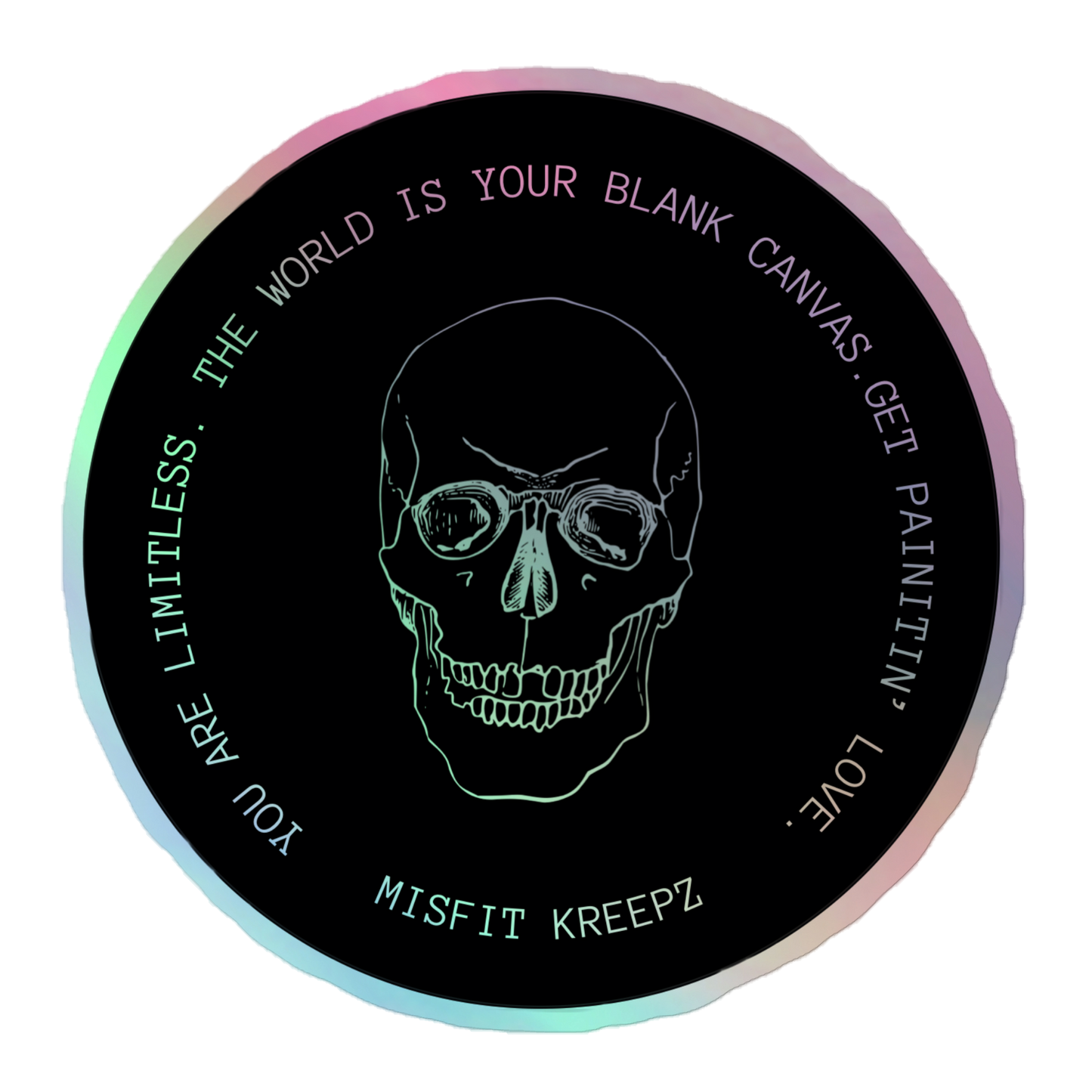 Skull Holographic Sticker