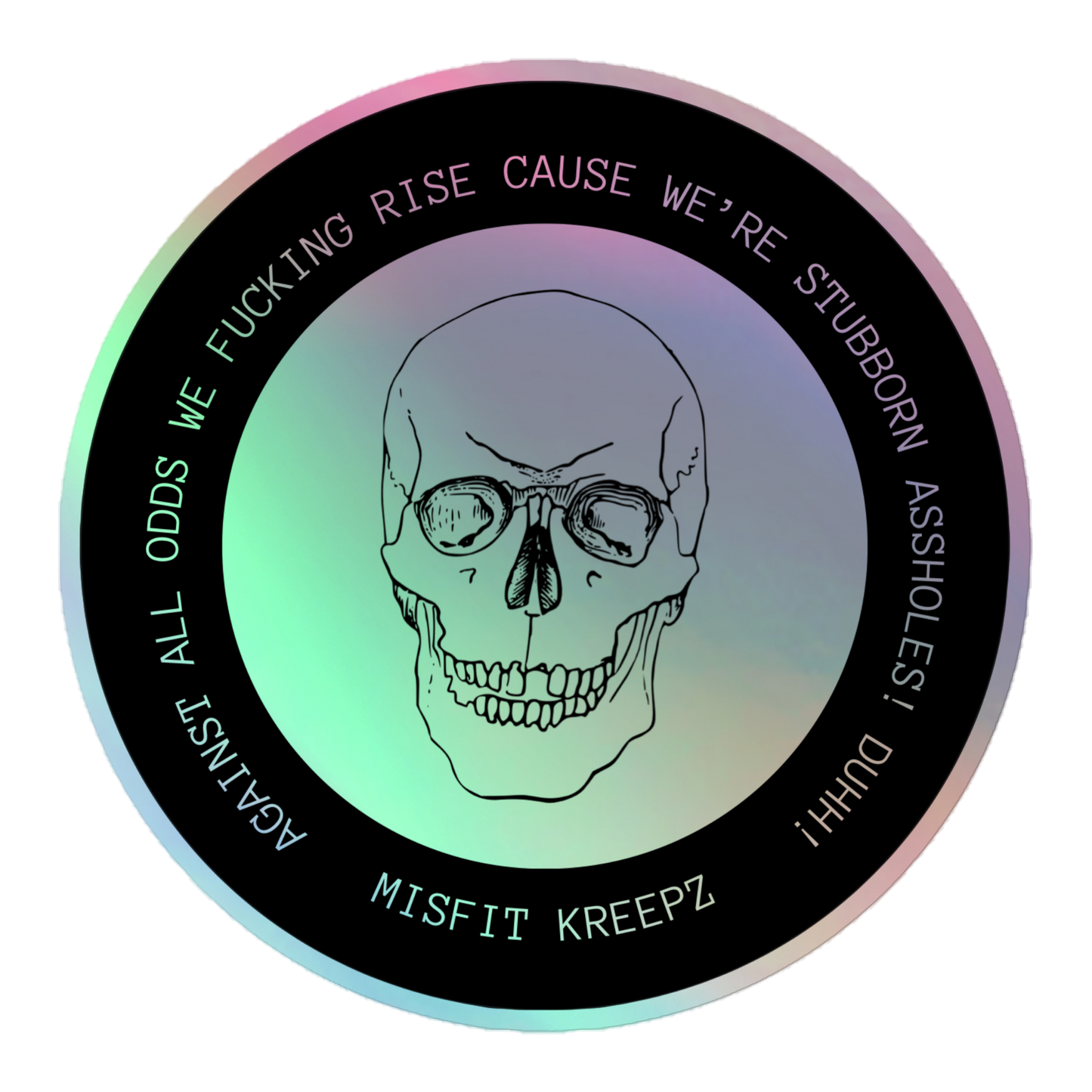 Skull 2 Holographic Sticker