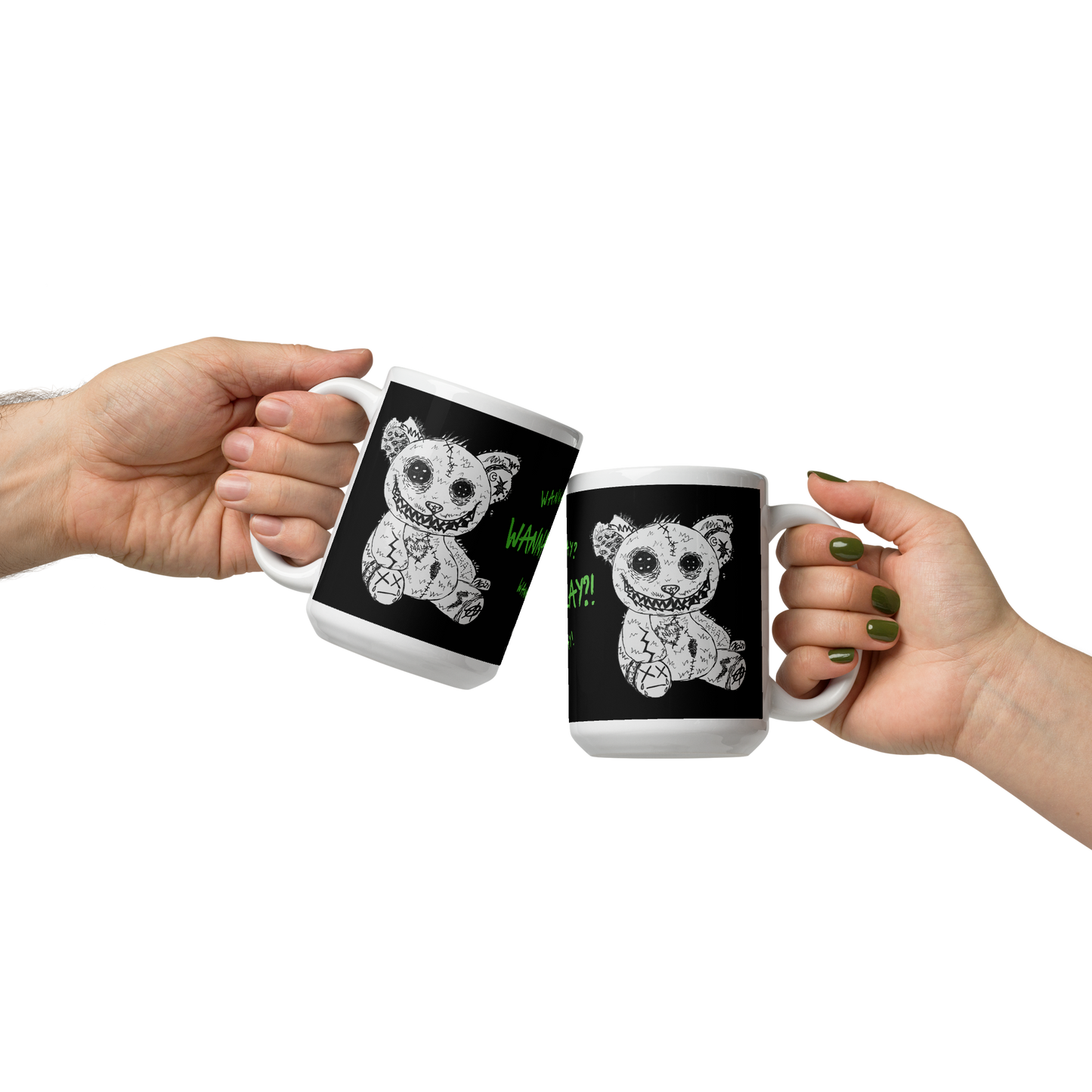 Playtime Teddy White glossy mug