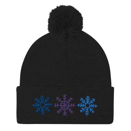 Snowflake Pom-Pom Beanie