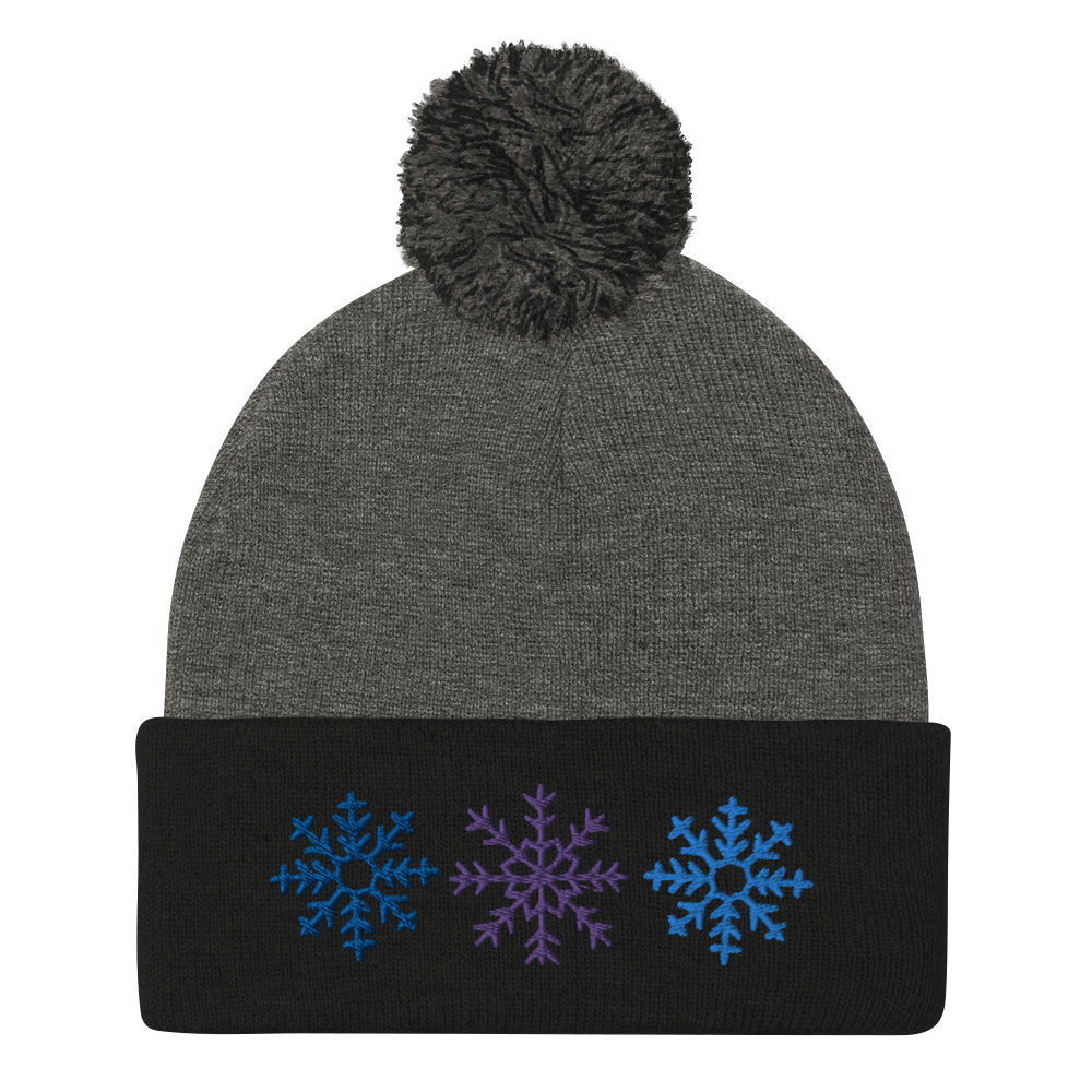 Snowflake Pom-Pom Beanie