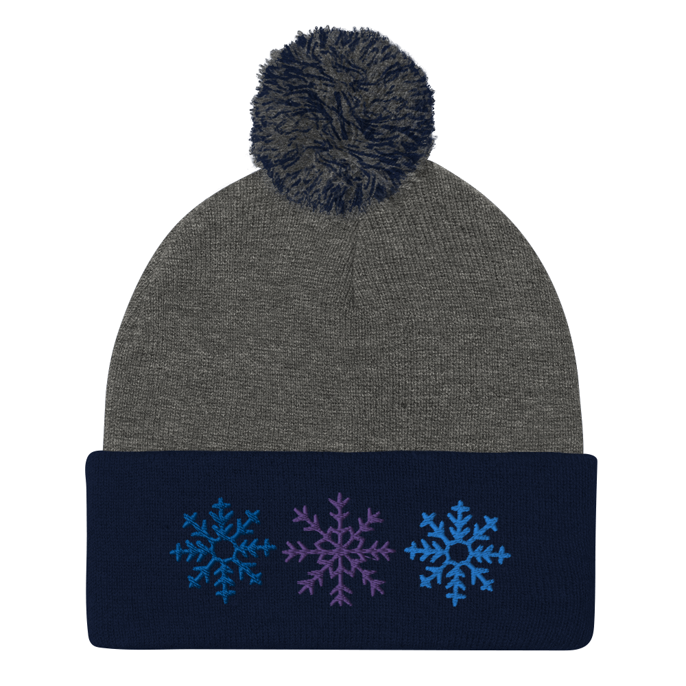 Snowflake Pom-Pom Beanie