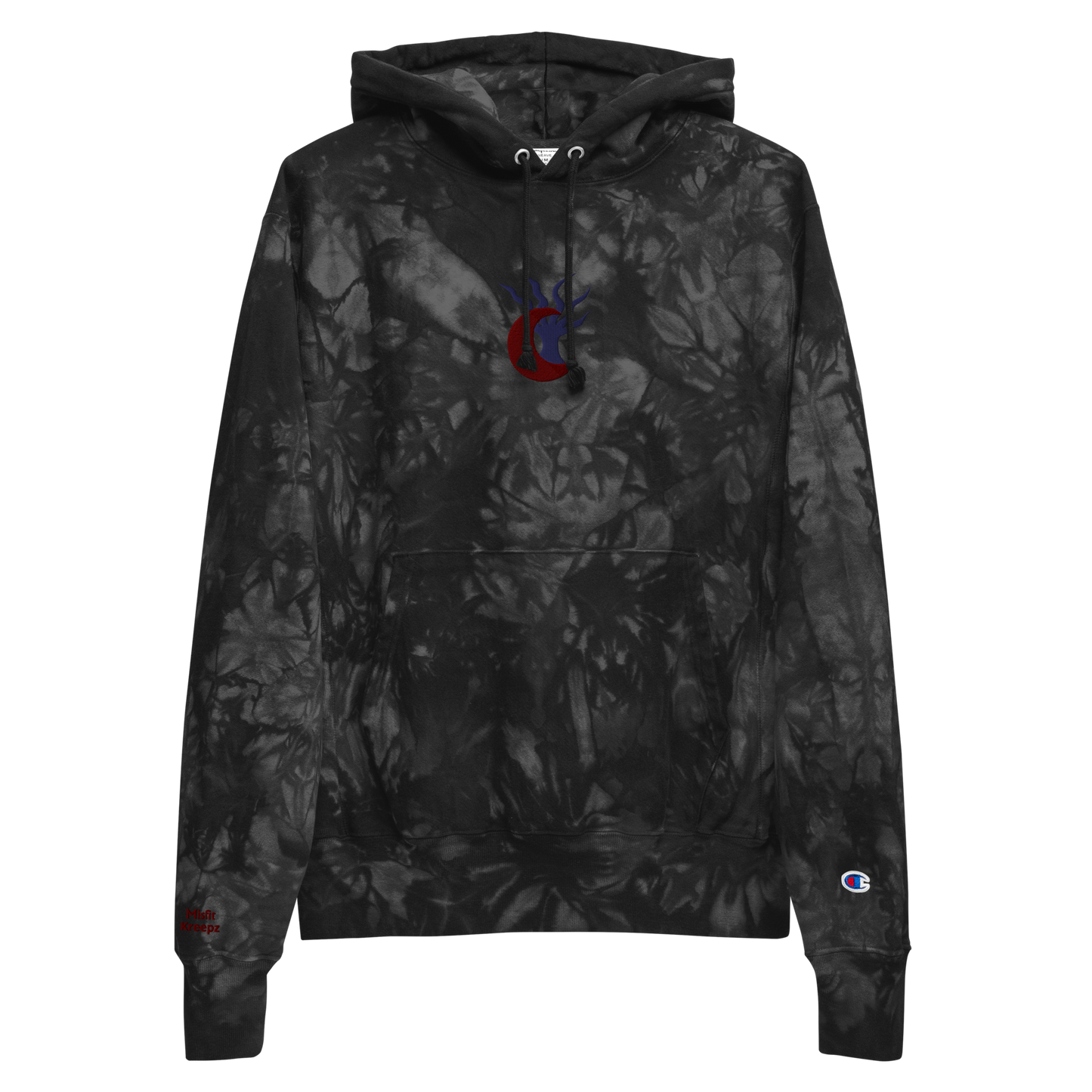 MK/Champion BLACK tie-dye hoodie