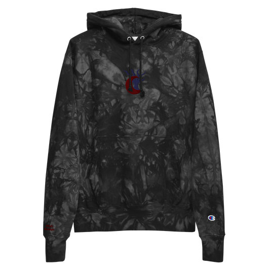 MK/Champion BLACK tie-dye hoodie